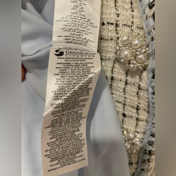 Self Portrait Ivory Bouclé Tailored Midi Dress - Picture 10 of 10